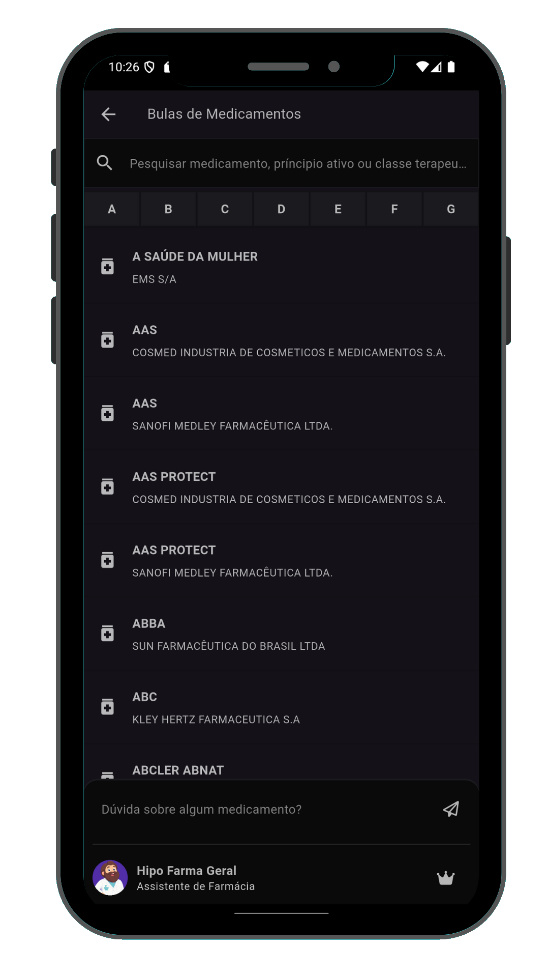 Tela de intera es medicamentosas